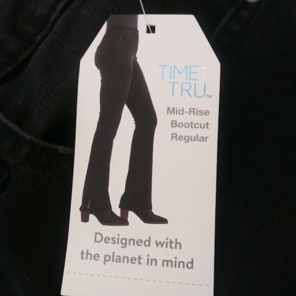 Time And True women's size 12R mid-rise bootcut black wash jeans - Picture 16 of 16